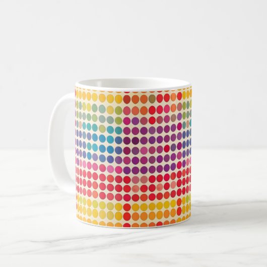 抽象芸術ドット コーヒーマグカップ (正面左)