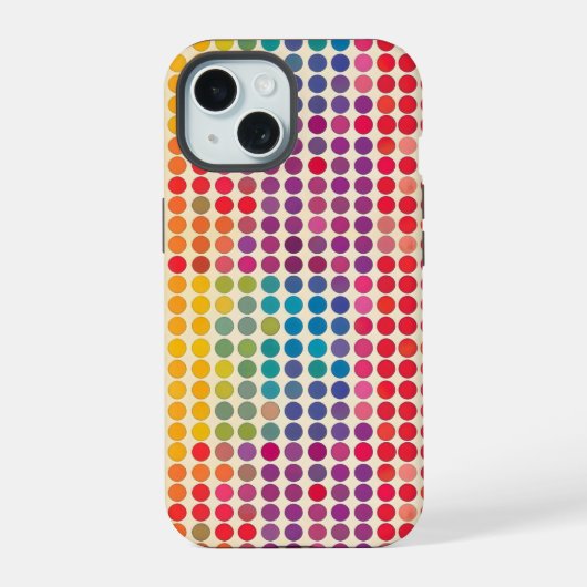 抽象芸術ドット iPhone 15ケース (裏面)