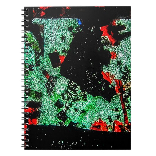 抽象芸術ドライフラワースパイラル写真ノート ノートブック (正面)