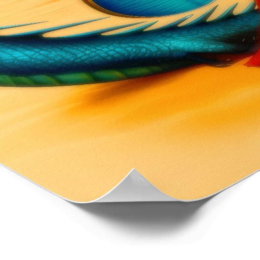 抽象芸術ドラゴンスカルウィッチーAIアートマットバリュー ポスター (角)