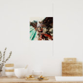 抽象芸術ドラゴンスカルウィッチーAIアートマットバリュー ポスター (キッチン)