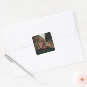 抽象芸術ドラゴンスカルオカルトダークウィッチーAIアート スクエアシール (封筒)