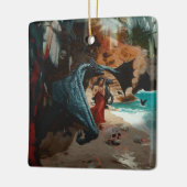 抽象芸術ドラゴンスカルオカルトダークウィッチーAIアート セラミックオーナメント (左)