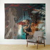 抽象芸術ドラゴンスカルオカルトダークウィッチーAIアート タペストリー (インサイチュ(横))
