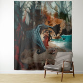 抽象芸術ドラゴンスカルオカルトダークウィッチーAIアート タペストリー (インサイチュ)