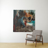 抽象芸術ドラゴンスカルオカルトダークウィッチーAIアート タペストリー (インサイチュ)