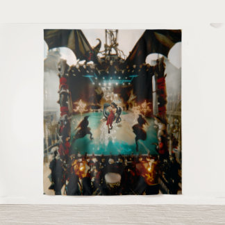 抽象芸術ドラゴンスカルオカルトダークウィッチーAIアート タペストリー