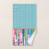 抽象芸術ドラマチックな「カリプソ」ドット青いタオル バスタオルセット (ハンドタオル)