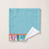 抽象芸術ドラマチックな「カリプソ」ドット青いタオル バスタオルセット (ウォッシュタオル)