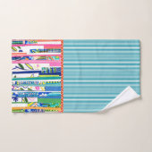 抽象芸術ドラマチックな「カリプソ」ドット青いタオル バスタオルセット (ハンドタオル)