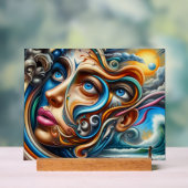 抽象芸術ドリームスケープ海セレニティ&コミック疑問に思 アクリルサイン (ニュートラル)