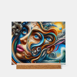 抽象芸術ドリームスケープ海セレニティ&コミック疑問に思 アクリルサイン