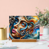 抽象芸術ドリームスケープ海セレニティ&コミック疑問に思 アクリルサイン (ウェディング)