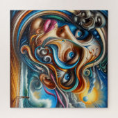 抽象芸術ドリームスケープ海セレニティ&コミック疑問に思 ジグソーパズル (横)