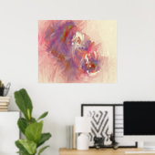 抽象芸術ドリームパープルピンクホワイトレッドグリーンクリーム ポスター (ホームオフィス)