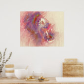 抽象芸術ドリームパープルピンクホワイトレッドグリーンクリーム ポスター (キッチン)