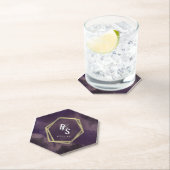 抽象芸術ドリームパープルフェイク金ゴールドスプラッシュ結婚ズ ペーパーコースター (インサイチュ)