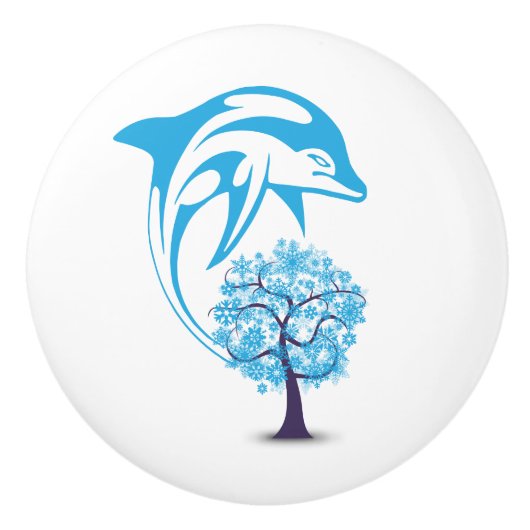 抽象芸術ドルフィンセラミックノブ セラミックノブ (正面)