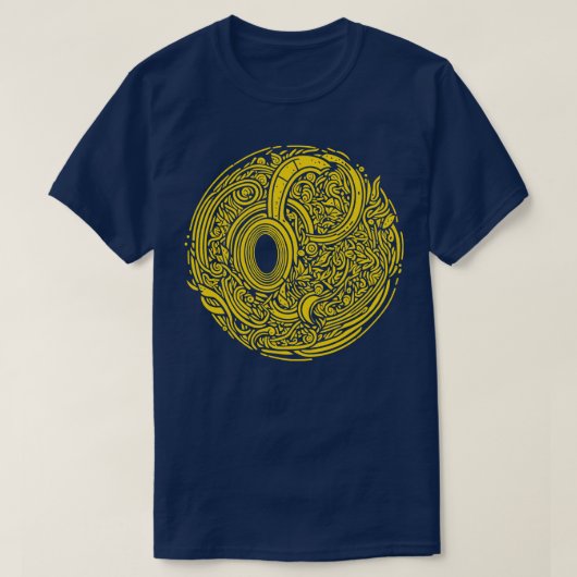 抽象芸術ドードルアートワークレッド Tシャツ (デザイン正面)