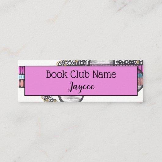 抽象芸術ドードルウォーター色ピンク,ブッククラブ コーリングカード (裏面)