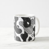 抽象芸術ドードルカモフラージブラックスタイル コーヒーマグカップ (正面右)