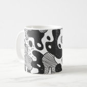 抽象芸術ドードルカモフラージブラックスタイル コーヒーマグカップ (正面左)