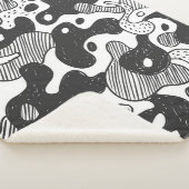 抽象芸術ドードルカモフラージブラックスタイル シェルパブランケット (3/4)