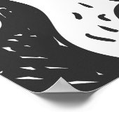 抽象芸術ドードルカモフラージブラックスタイル ポスター (角)