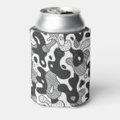 抽象芸術ドードルカモフラージブラックスタイル 缶クーラー (缶裏面)