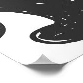 抽象芸術ドードルスタイルカモフラージュ、ブラック ポスター (角)