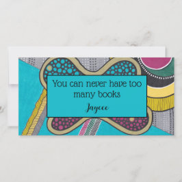 抽象芸術ドードル、明るい色、ブックマーク サンキューカード