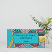 抽象芸術ドードル、明るい色、ブックマーク サンキューカード (スタンド正面)