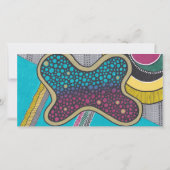 抽象芸術ドードル、明るい色、ブックマーク サンキューカード (裏面)