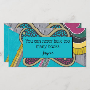 抽象芸術ドードル、明るい色、ブックマーク サンキューカード