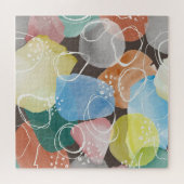 抽象芸術ドードル：水彩ミニマリストアート ジグソーパズル (横)