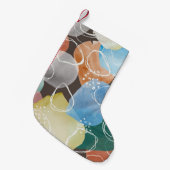 抽象芸術ドードル：水彩ミニマリストアート スモールクリスマスストッキング (正面 (吊り時))