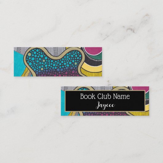 抽象芸術ドールアート,流れる形,ブックマーク コーリングカード (正面/裏面)