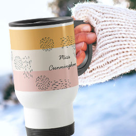 抽象芸術ドールカラーブロックオークレームピーチ トラベルマグ