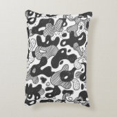 抽象芸術ドールスタイル迷彩服、黒 アクセントクッション (裏面(縦))