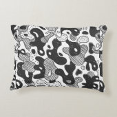 抽象芸術ドールスタイル迷彩服、黒 アクセントクッション (裏面)