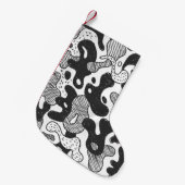 抽象芸術ドールスタイル迷彩服、黒 スモールクリスマスストッキング (正面 (吊り時))
