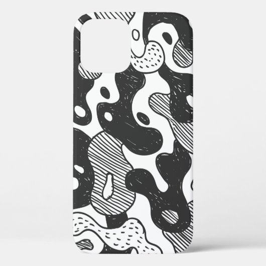 抽象芸術ドールスタイル迷彩服、黒 Case-Mate iPhoneケース (裏面)