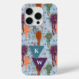 抽象芸術ド絵を描リップモダン(ばちゃばちゃ)跳ねるモノグラム iPhone 15 PROケース