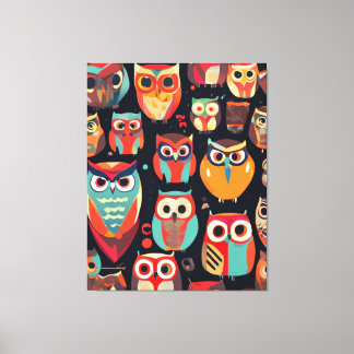 抽象芸術ナイトウォッチャー キャンバスプリント