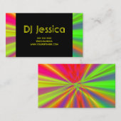 抽象芸術ナイトクラブネオンライトショーイエローDJ 名刺 (正面/裏面)