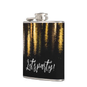 抽象芸術ナイトライト海の光沢のある金ゴールドブラックパーティー フラスク (左)