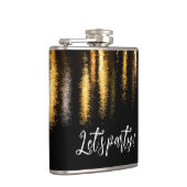 抽象芸術ナイトライト海の光沢のある金ゴールドブラックパーティー フラスク (右)