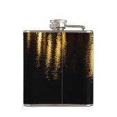 抽象芸術ナイトライト海の光沢のある金ゴールドブラックパーティー フラスク (裏面)