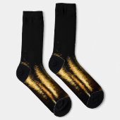 抽象芸術ナイトライト海の光沢のある金ゴールドブラック ソックス (右)