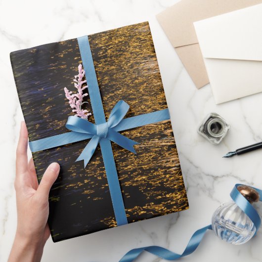 抽象芸術ナイトライト海光沢のあるブロンズ反射 ラッピングペーパー (ギフト)